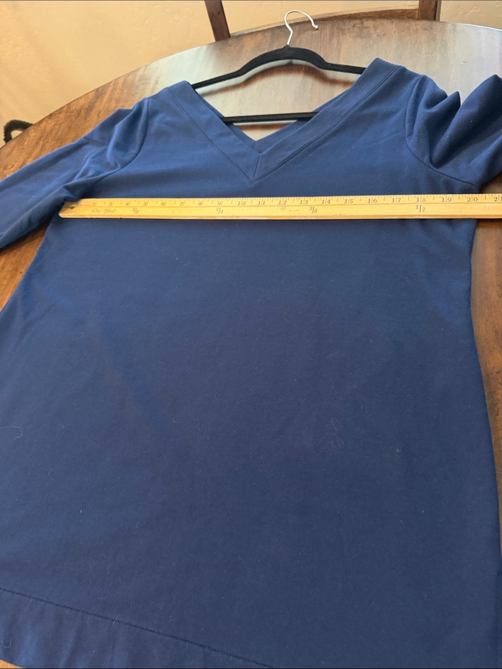 Women's V-Neck Long Sleeve Top in Deep Blue Size 1 - Picture 6 of 10